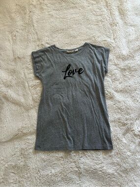 Christian Siriano Gray and Black Love Printed T-Shirt